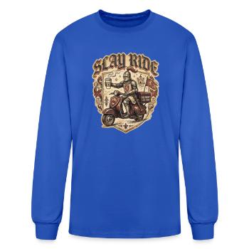 Slay Ride Knight Coffee Delivery - Men's Long Sleeve T-Shirt - royal blue - Front