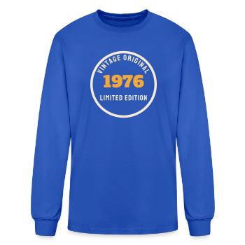 50e anniversaire Édition Originale Limitée Vintage 1976 - T-shirt à manches longues Homme - bleu roi - Devant