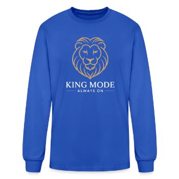 Regal Lion Emblem King Mode - Men's Long Sleeve T-Shirt - royal blue - Front