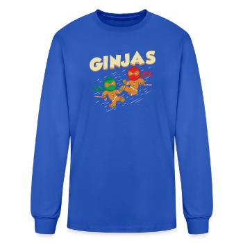 Ginjas Cute Ninja Gingerbread Christmas - Men's Long Sleeve T-Shirt - royal blue - Front