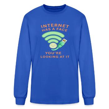 Internet_has_a_face-_You-re_looking_at_it_-_siz - Men's Long Sleeve T-Shirt - royal blue - Front