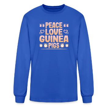 Peace Love Guinea Pigs - Men's Long Sleeve T-Shirt - royal blue - Front