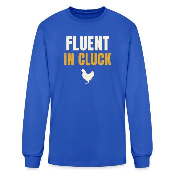 Fluent In Cluck Chicken - Men's Long Sleeve T-Shirt - royal blue - Front