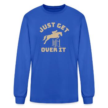 Just Get Over It Equine Jump - Men's Long Sleeve T-Shirt - royal blue - Front