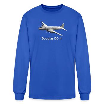 Douglas DC-4 Vintage Prop Plane - Men's Long Sleeve T-Shirt - royal blue - Front
