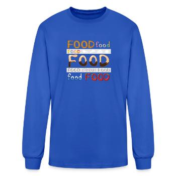 Cute Food Typography Sweet Dessert Design - Men's Long Sleeve T-Shirt - royal blue - Front