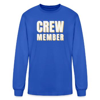 Crew Member Retro - Matching Group Team Squad - Men's Long Sleeve T-Shirt - royal blue - Front