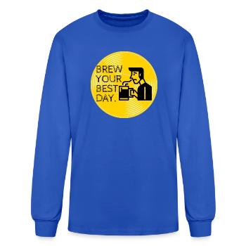 BREW YOUR BEST DAY. - Men's Long Sleeve T-Shirt - royal blue - Front