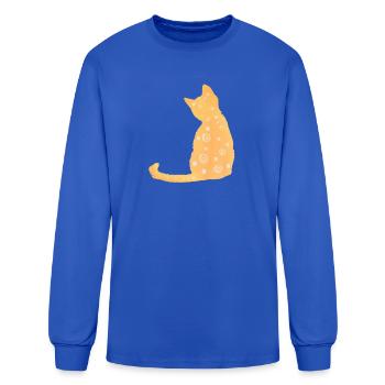 Sunlit Dotted Cat Silhouette - Men's Long Sleeve T-Shirt - royal blue - Front