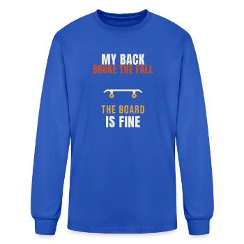 Skateboard Mon dos s’est cassé La chute La planche est en fin - T-shirt à manches longues Homme - bleu roi - Devant