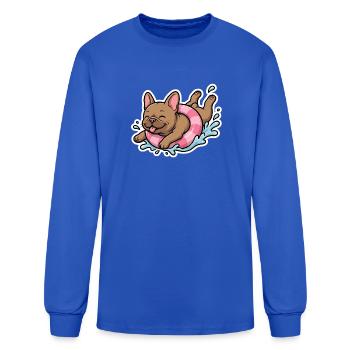 Puppy Splash in Pink Ring - Men's Long Sleeve T-Shirt - royal blue - Front