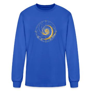 Golden Celestial Spiral Glyph - Men's Long Sleeve T-Shirt - royal blue - Front