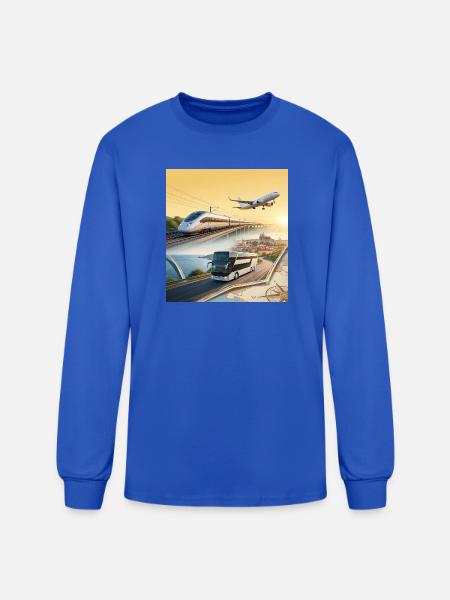 European Travel Journey Poster - Men's Long Sleeve T-Shirt - royal blue