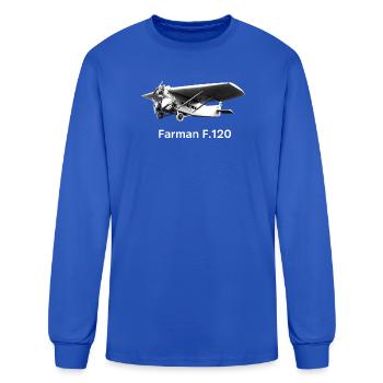 Biplan Farman F.120 Vintage - T-shirt à manches longues Homme - bleu roi - Devant
