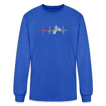 Retro Motocross Cardiogram - Men's Long Sleeve T-Shirt - royal blue - Front
