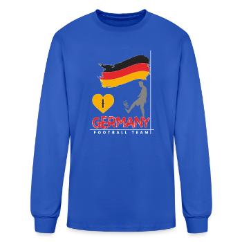 Germany Football Player Flag Graphic Vector - Men's Long Sleeve T-Shirt - royal blue - Front