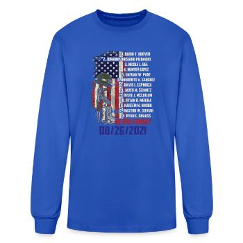 Never Forget Of Fallen Soldiers 13 Heroes Name 08- - Men's Long Sleeve T-Shirt - royal blue - Front