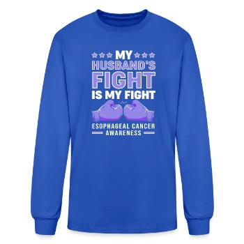 Esophageal Cancer Awareness Survivor Husband - Men's Long Sleeve T-Shirt - royal blue - Front