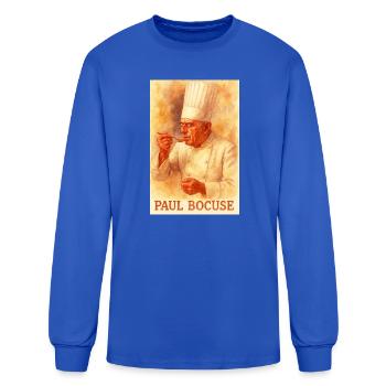 Vintage Watercolor Chef Portrait - Men's Long Sleeve T-Shirt - royal blue - Front