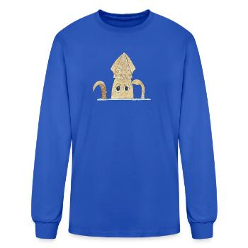 Confused Howard the Squid Graphic (Squid Pals) - Men's Long Sleeve T-Shirt - royal blue - Front
