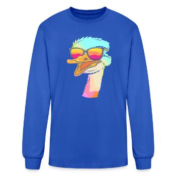Big Bird Birdie Ostrich - Men's Long Sleeve T-Shirt - royal blue - Front