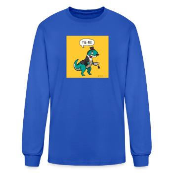 Tea Rex Gentle Dino Tee - Men's Long Sleeve T-Shirt - royal blue - Front