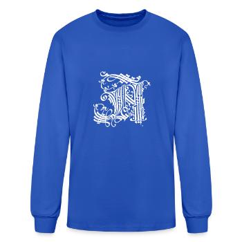 Medieval Core Medieval Initials Castle Core - Men's Long Sleeve T-Shirt - royal blue - Front