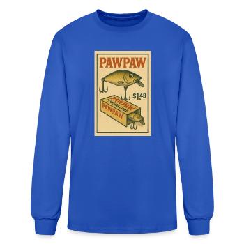 Pawpaw Vintage Fishing Lure Poster - Men's Long Sleeve T-Shirt - royal blue - Front