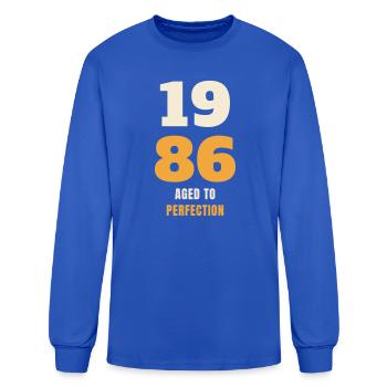 1986 Aged To Perfection 40th Birthday Gift - Men's Long Sleeve T-Shirt - royal blue - Front