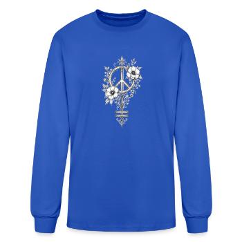 Floral Peace March 8 Symbol - Men's Long Sleeve T-Shirt - royal blue - Front