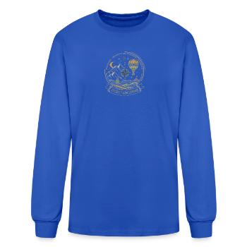 Explore Dream Discover Emblem - Men's Long Sleeve T-Shirt - royal blue - Front