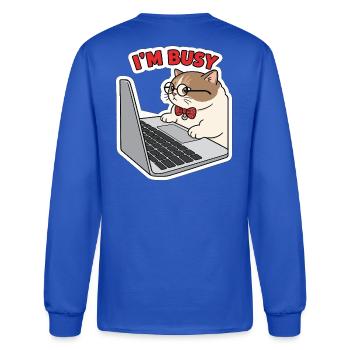 cat - Men's Long Sleeve T-Shirt - royal blue - Back