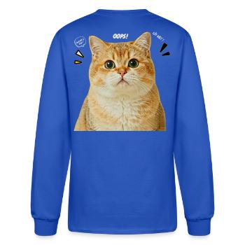 Wide-Eyed Kitty Surprise - Men's Long Sleeve T-Shirt - royal blue - Back