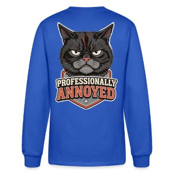 Grumpy Cat Professionally Annoyed - Men's Long Sleeve T-Shirt - royal blue - Back