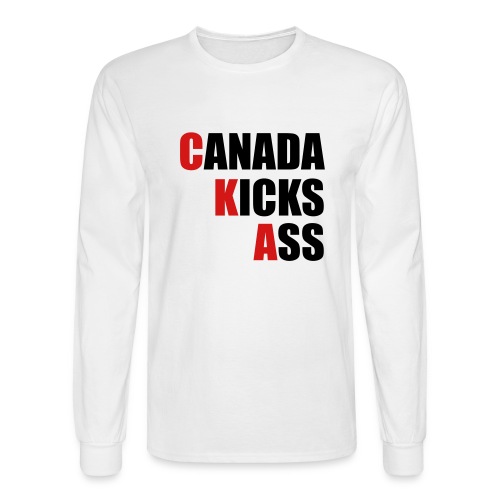 Canada Kicks Ass Vertical - Men's Long Sleeve T-Shirt