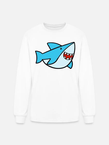 Sweet Shark - Men's Long Sleeve T-Shirt - white