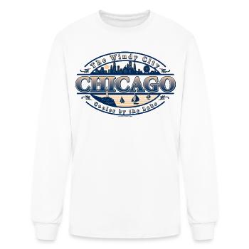 Windy City Skyline by the Lake - Men's Long Sleeve T-Shirt - white - Front