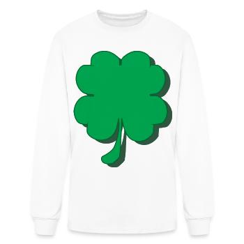 Emerald Shamrock Silhouette - Men's Long Sleeve T-Shirt - white - Front