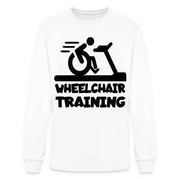 Wheelchair training for lazy wheelchair users # - Men's Long Sleeve T-Shirt - white - Front