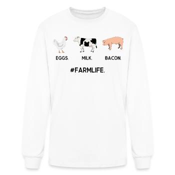 FARMLIFE EGGS MILK BACON - Men's Long Sleeve T-Shirt - white - Front
