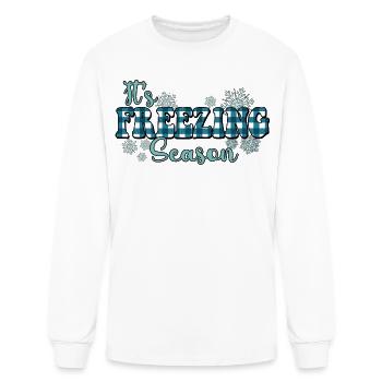 It's Freezing Season Buffalo Plaid Christmas - Men's Long Sleeve T-Shirt - white - Front