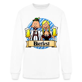 Bierfest in dirndl and lederhosen - Men's Long Sleeve T-Shirt - white - Front