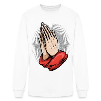 Praying Hands Radiant Halo - Men's Long Sleeve T-Shirt - white - Front