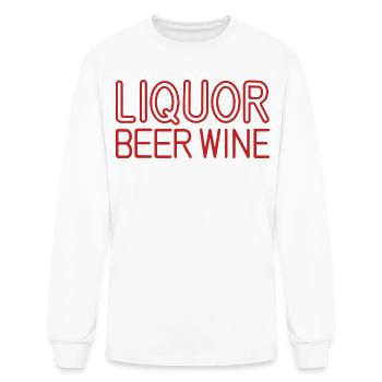 Liquor Beer Wine - Men's Long Sleeve T-Shirt - white - Front