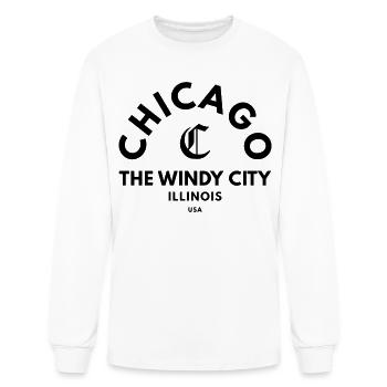 Chicago Windy City Illinois USA Grafik Beschreibun - Men's Long Sleeve T-Shirt - white - Front