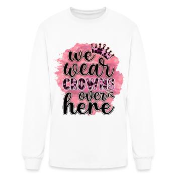 Nous portons des couronnes ici - T-shirt à manches longues Homme - blanc - Devant