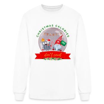 Christmas Calories Don’t Count Cookie Calculator - Men's Long Sleeve T-Shirt - white - Front