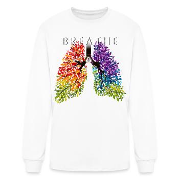 Breathe Tree Tee - Remember to breathe! - Men's Long Sleeve T-Shirt - white - Front