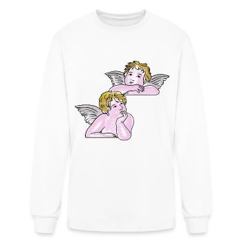 Cherubs line art inspired by artist Raphael - Men's Long Sleeve T-Shirt - white - Front