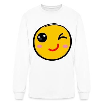 Winking face, Wink smile - Men's Long Sleeve T-Shirt - white - Front